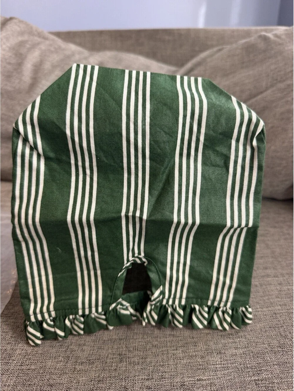 Longaberger Spring Basket Fabric Liner In Hunter Green Stripe New